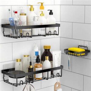 Shower Caddy 3 Pack Wall Shelf Rustproof Bathroom Organizer No Drilling Storage